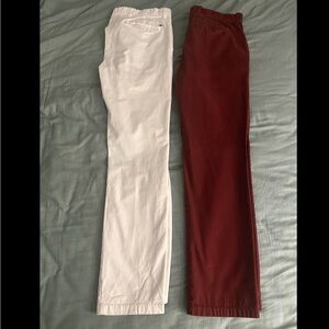 Vintage White and Maroon color chinos from Tommy Hilfiger
